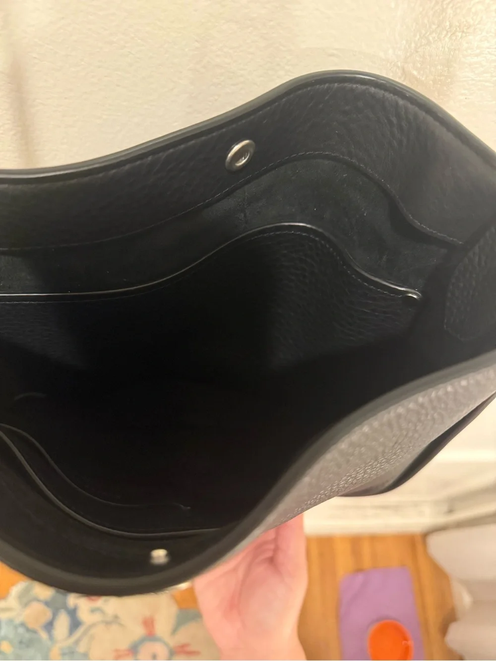 Shinola Black Pebbled Leather Shoulder Bag